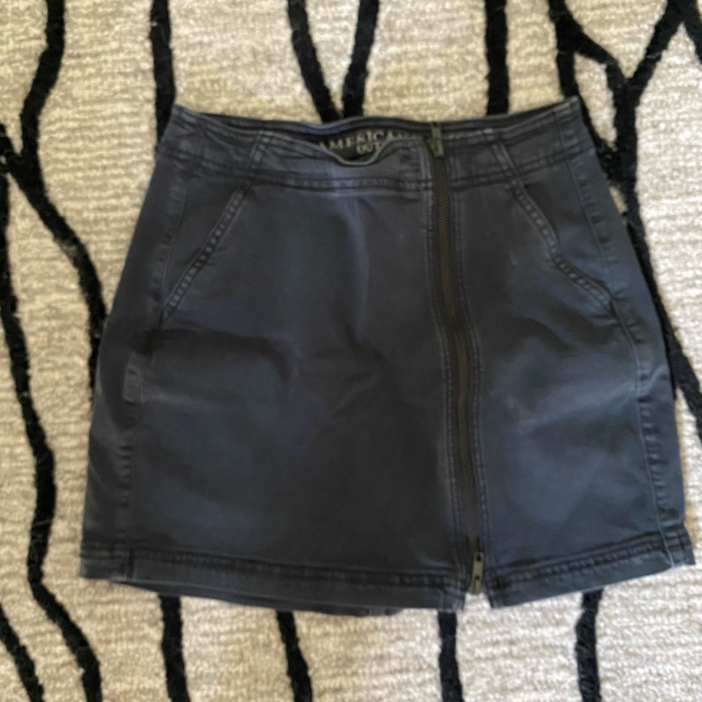 Black denim skirt